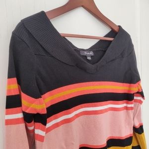 Off the Shoulder Striped Sweater